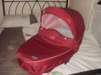 windoo carry cot in oxygen red with extras! LOOK!