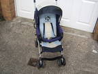 Hauck Pushchair in Navy and Light Blue Hood & Raincover